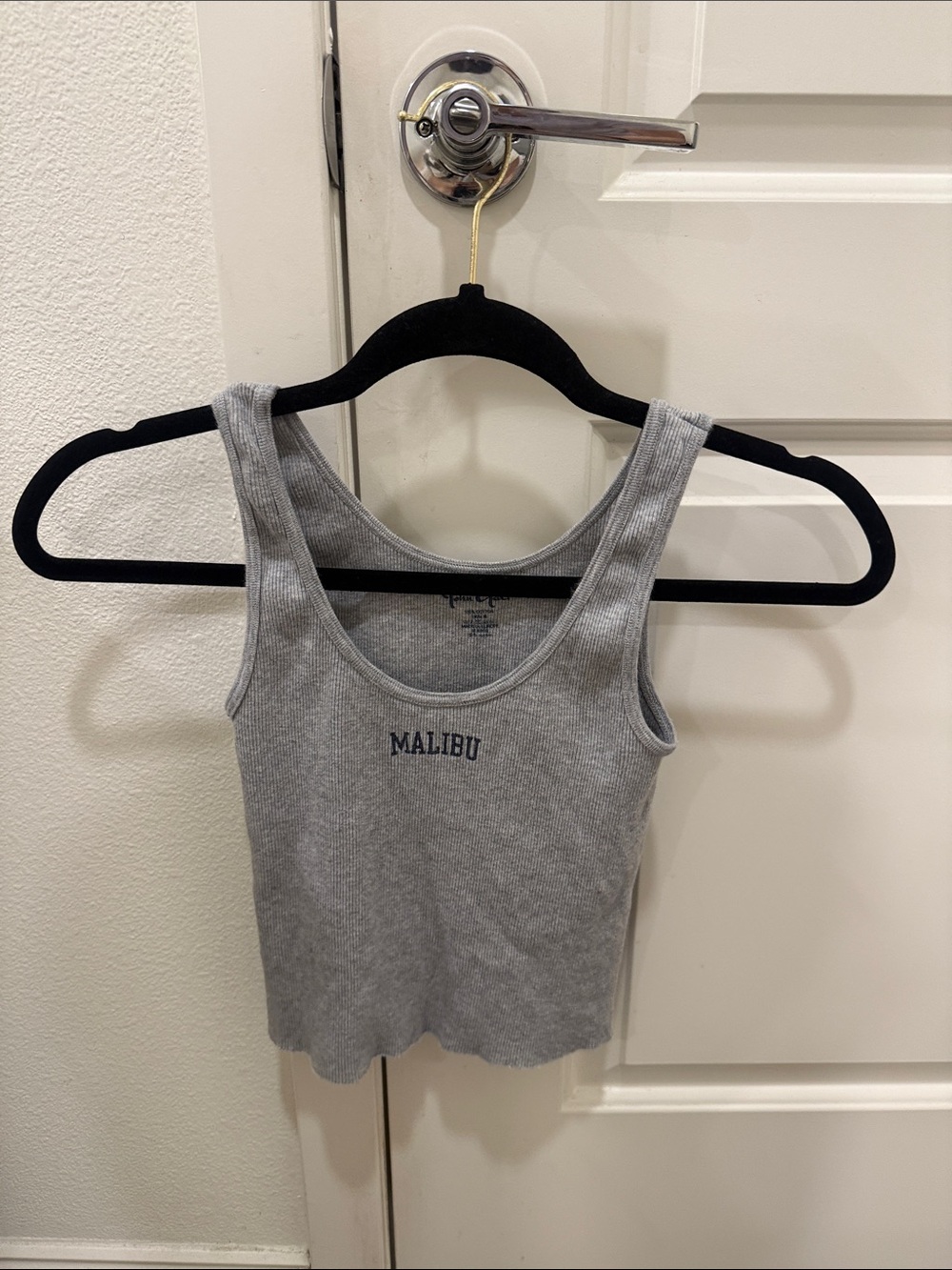 Brandy Melville Malibu Grey Ribbed Tank Top